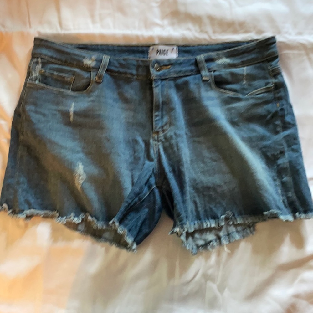 Paige Frayed Jean Shorts